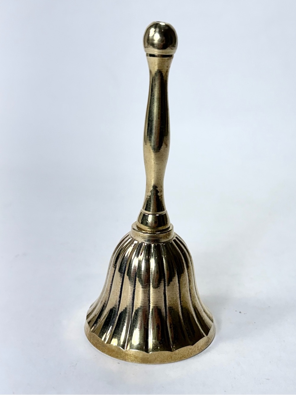 4 1/2" Vintage Polished Brass Gold Tone Hand Bell